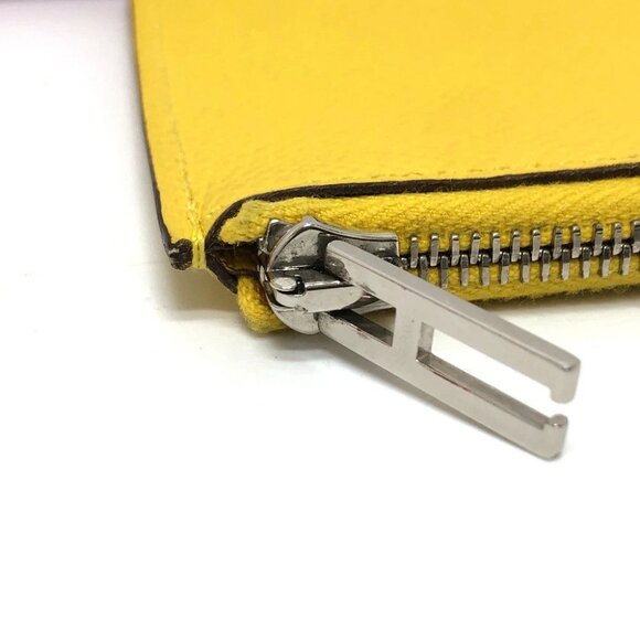 HERMES remix combine duo Long Wallet Epsom Mauve Sylvestre x Lime pink/yellow - Picture 6 of 16